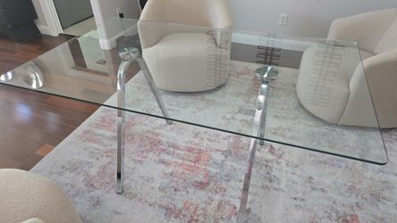 Glass / silver table