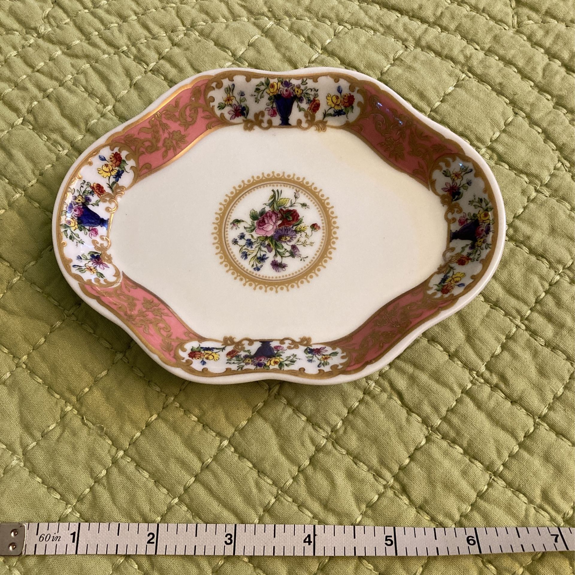 Pink / Gold Floral Dish