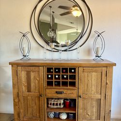 Riverside Wine Buffet Cabinet! Solid Wood! Heavy/Gorgeous! 58" x42"x18"