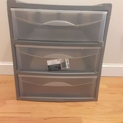 3 Drawer Unit, Storage Drawers, gray and white as picture.