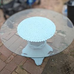 Bamboo And Glass Patio Table 