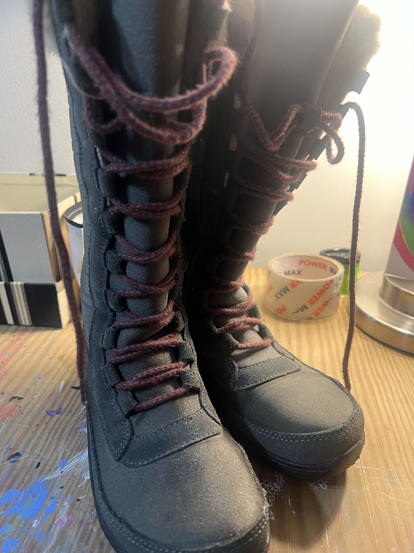 Aetrex Tall Olive Fur Line boot