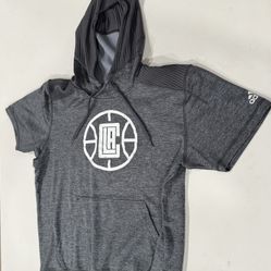 Gray Los Angeles Clippers Hoodie Short Sleeve 