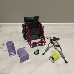 American Girl Ultralight Wheelchair & Feel-Better Kit Bundle