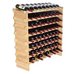 VEVOR 48 Bottle 6-Tier Bamboo Stackable Modular Wine Rack OPX-WR68NR #1472H G1