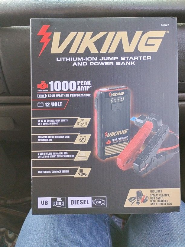 VIKING LITHIUM-ION JUMP STARTER AND POWER BANK