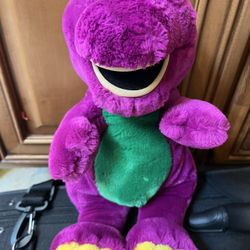 Vintage 90s Barney The Dinosaur Stuffed Animal 13"