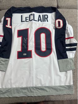 John Leclair Signed Autograph Team USA Custom Hockey Jersey- Beckett Coa Flyers