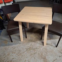 34x34  Wood Table And  Chairs