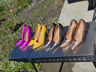 4 Pairs of Leith Pointed Toe Pumps - Multiple Colors (Size 8)