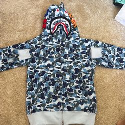 BAPE ABC CAMO SHARK FULL ZIP HOODIE ‘BLUE’