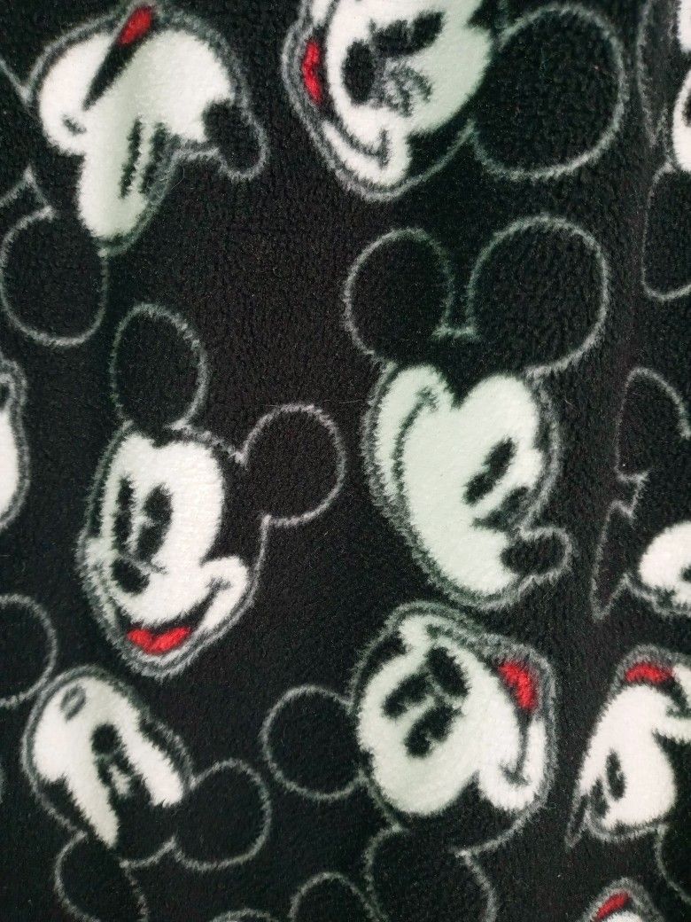 Disney Mickey Mouse Fleece Lounge Pajama Pants Adult Size XTRA Large Black Red