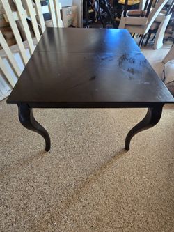 Dining room table and chairs.