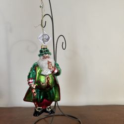 Vintage KURT ADLER Glass Christmas Ornament Irish Santa World of Santas 6½"