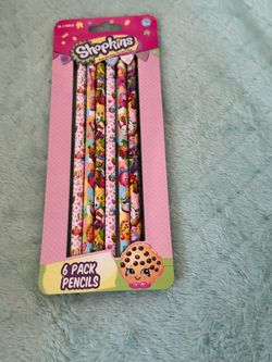 New Shopkins 6 Pack Pencils