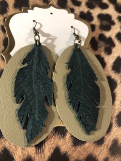 Hand made leather earrings