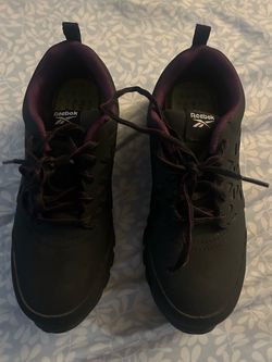 Women’s shoes work steel toe black/pur size 6 1/2w