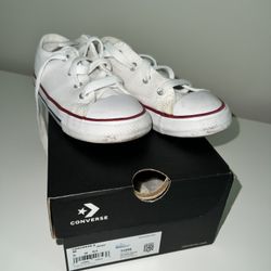Kids White Knit Converse Slip Ons