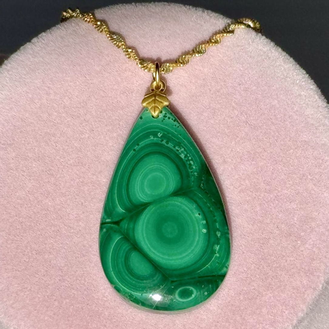 Malachite Pendant S 925 18 in Chain 💚