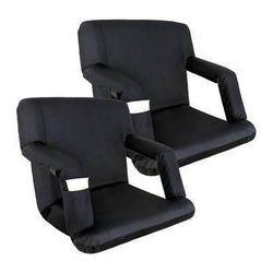 Free 🎁with purchase New ZenStyle Black Stadium Seats with Cushion (2 Count)