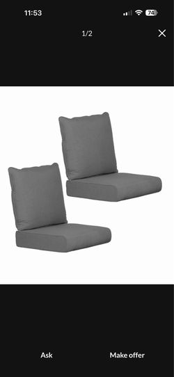 Member's Mark Deep Seating Cushions with Sunbrella Fabric, Set of 2 Brand New In Box