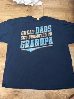 Gildan T-Shirt Men’s Blue Great Dads Get Promoted To Grandpa Funny Tee 2XL