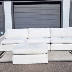 Living Spaces Light Grey Sectional Couch 