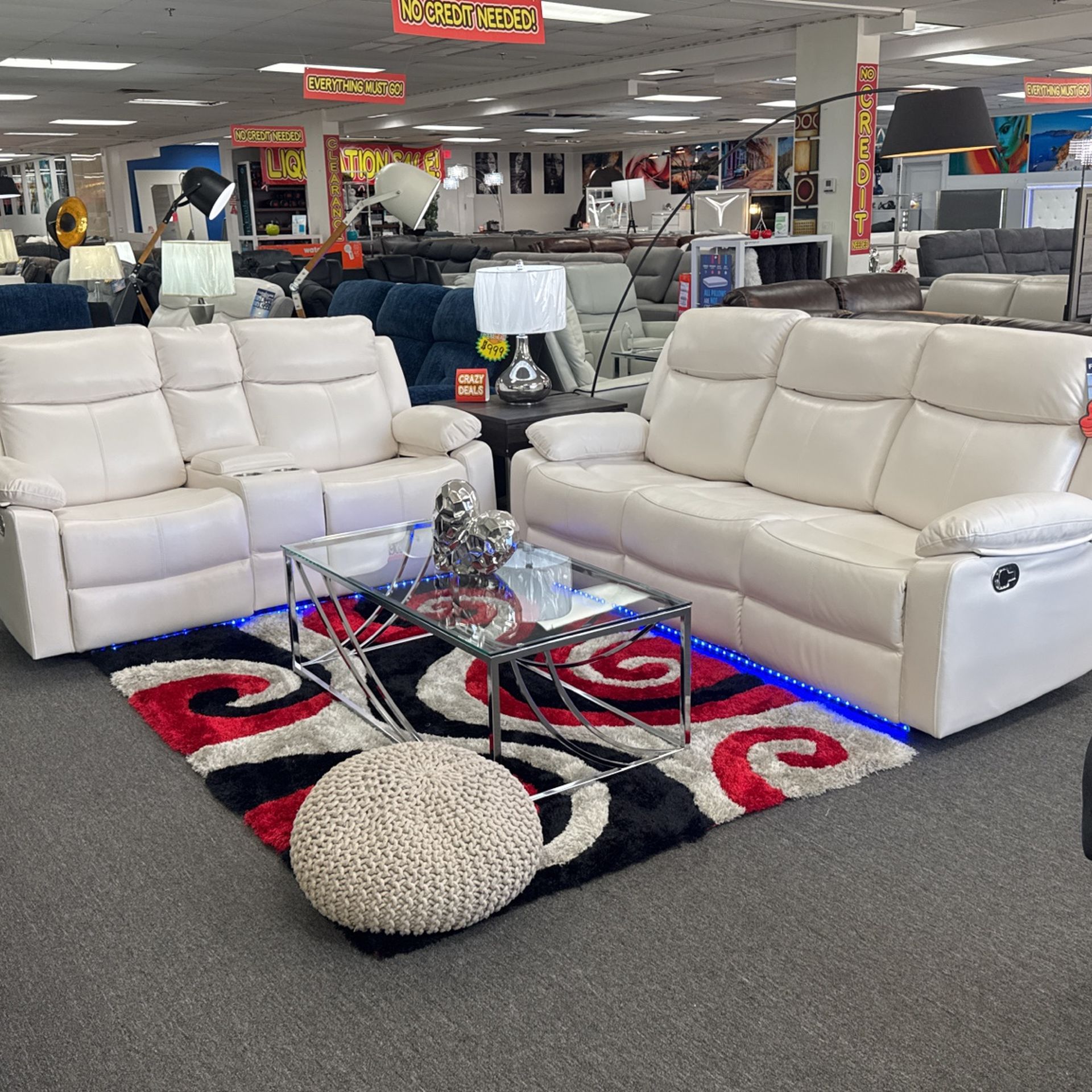 New Year Offer🛑Gorgeous White Sofa&loveseat 4x Recliners $999