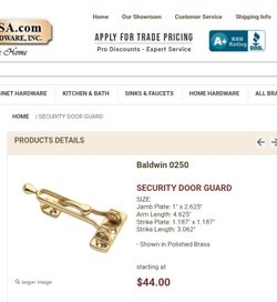 Baldwin security door guard