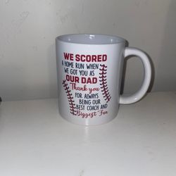 Baseball Dad Coffee Mug We Scored A Home Run Best Coach Biggest Fan Ceramic