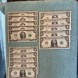 2017 Two And One Dollar Bills Start Notes