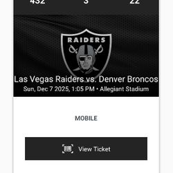 Broncos Vs Raiders Tickets