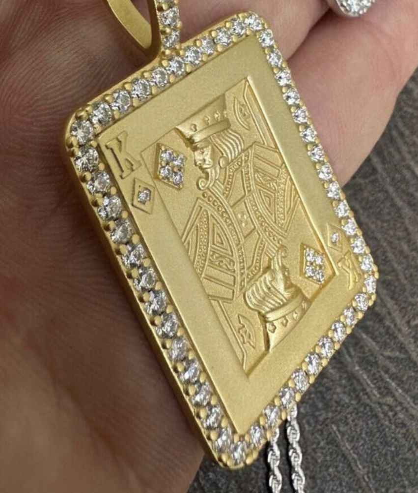 King 14k Moissanite Pendant