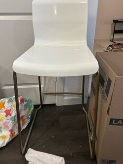 Gold and white bar stool