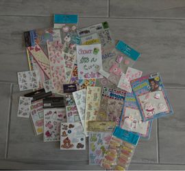 Scrapbook stickers baby girl