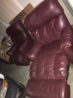 2 Burgundy Recliners