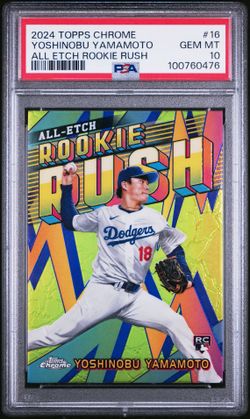 2024 TOPPS CHROME CHROME ALL ETCH ROOKIE RUSHYOSHINOBU YAMAMOTO 16