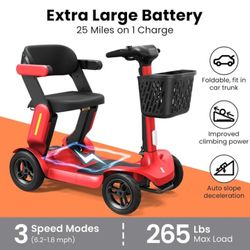 Mobility Scooter Glashow Foldable S3 for Adult, 25 Miles Endurance