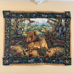 African Animal Quilt Tapestry or Toddler Quilt (handmade)