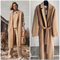 New Mango Wool Blend Coat Size S