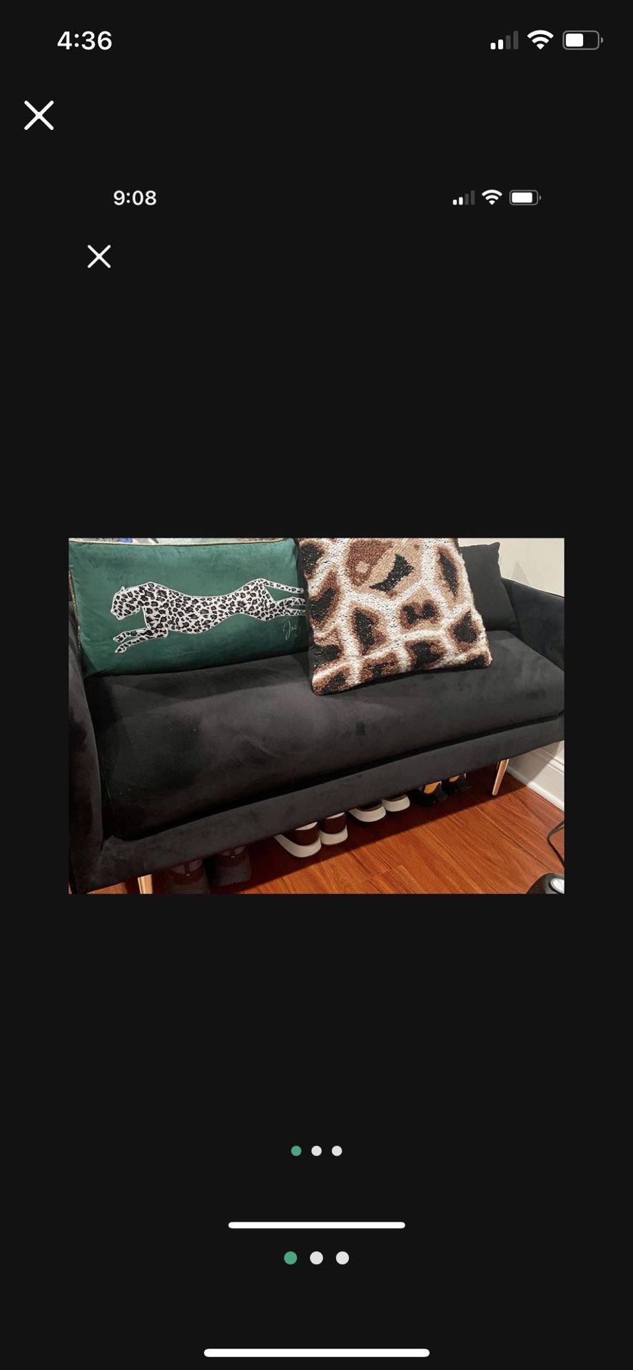 Black Velvet Upholstered Bench 