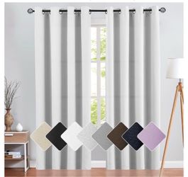 2 Greyish White 95 Inches Long for Living Room Bedroom Room Blackout Curtain