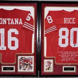 Custom Framing Service. Joe Montana. Jerry Rice. Football