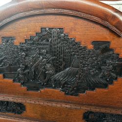 Oak Hand Carved Twin Bed Frame