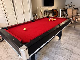 Red Felt Pool Table – 70” x 38”