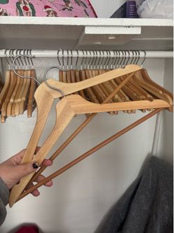 Lot of 70+ IKEA Wooden Hangers