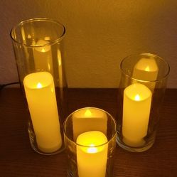 LED Candles And Glass Cylinders