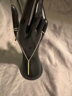 Chain with unique  cz drop charm