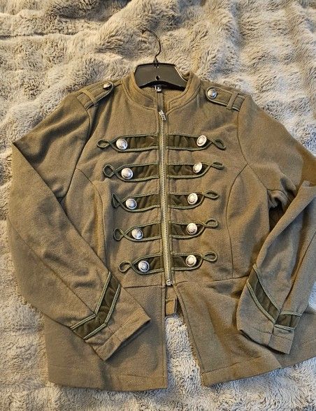 Title: Torrid Olive Military Jacket – Size 0 (Fits 10)