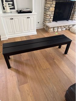 Long black ikea entryway bench